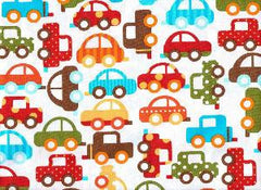 Boys Car Fabric Ready Set Go Remnant 50cm