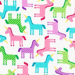Unicorns Wonder Pink Cotton Fabric, Robert Kaufman 1/2 Metre