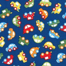 Car Fabric Ready Set Go Navy