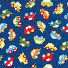 Car Fabric Ready Set Go Navy