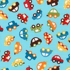 Car Fabric Ready Set Go Aqua