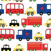 Bus & Car Fabric Ready Set Go White