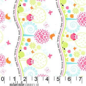 Animal Friends Cotton Fabric for Children, 1/2 metre