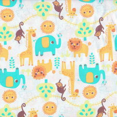 Jungle Animal Large Cotton Fabric Cream Remnant