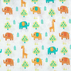 Jungle Animal Small Cotton Fabric Cream 1/2 Mtr