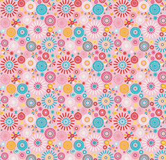 Girl Crazy Pink Cotton Fabric Flowers 1/2 Mtr