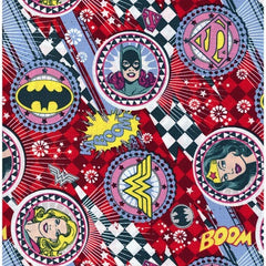 Girl Power Superhero Fabric Red