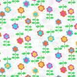 Kidz Flower Fabric White Timeless Treasures 1/2 Metre