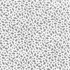 Mini Music Notes White Cotton Fabric 1/2 Metre