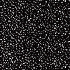 Mini Music Notes Black Cotton Fabric 1/2 Metre