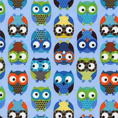 Blue Owl Fabric Timeless Treasures 60cm Remnant