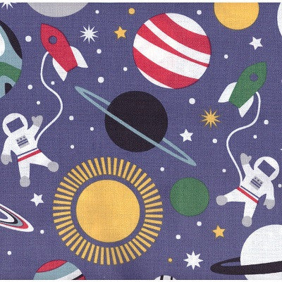 Space Fabric for Children Blue - Blend Fabrics 1/2 Mtr