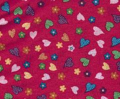 Red Cotton Heart Fabric Children 1/2 Metre