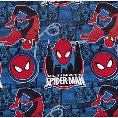Ultimate Spiderman Blue Cotton Fabric