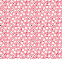 Vintage Happy Pink Flowers 1/2 Metre