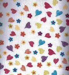 White Cotton Heart Fabric Children 1/2 Metre