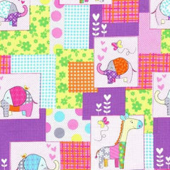 Cute Zoo Childrens Cotton Fabric Animals End of Bolt 65cm