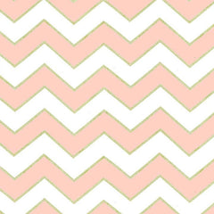 Glitz Chevrons Pink,White & Gold, 1/2 Metre